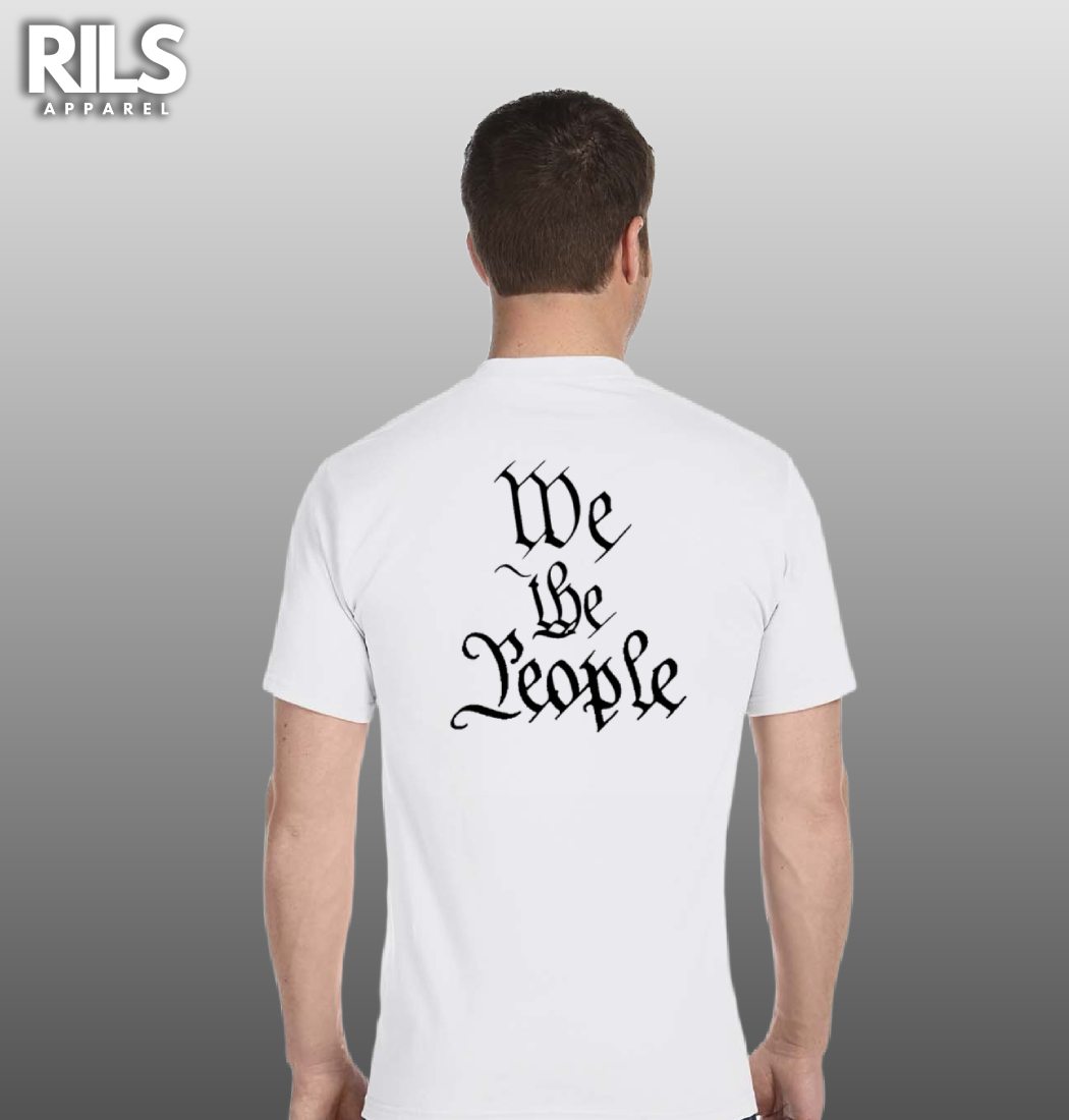 AMERICAN FLAG WE THE PEOPLE WHITE TEE