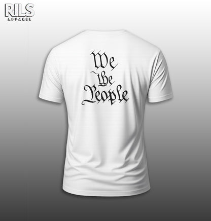 AMERICAN FLAG WE THE PEOPLE WHITE TEE