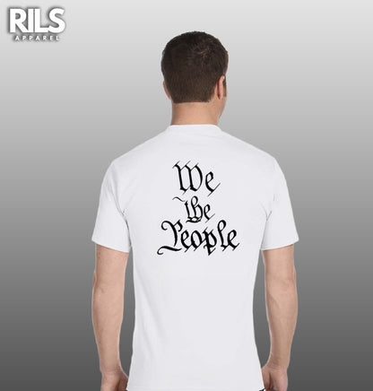 AMERICAN FLAG WE THE PEOPLE WHITE TEE